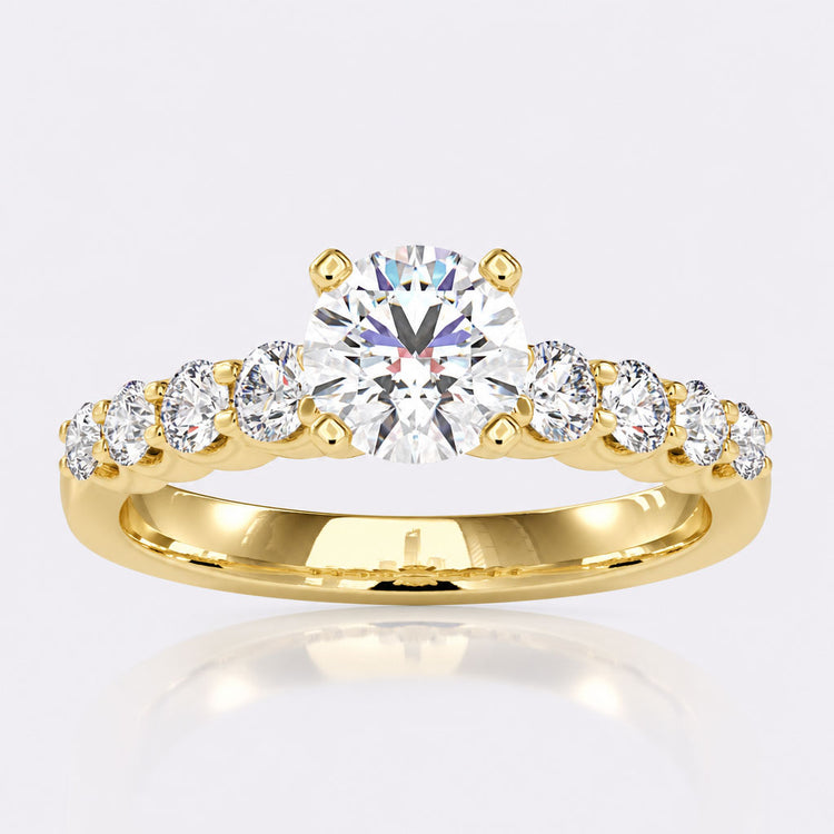 Round Engagement Ring With Pave