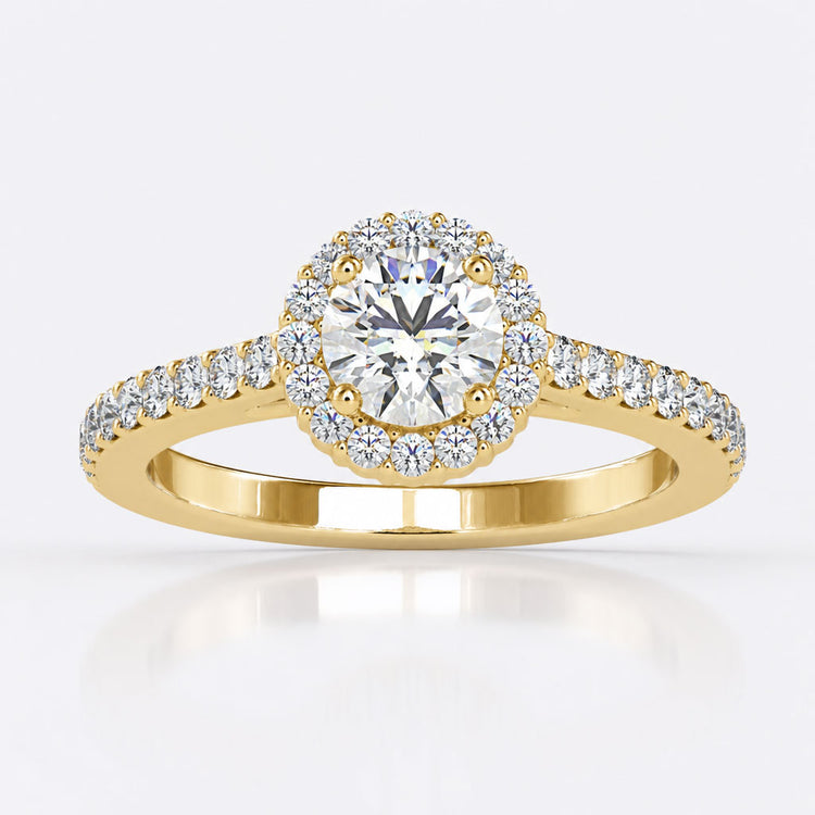 Round Lab-Grown Diamond Four Prong Cathedral Ring 0.5 – 3 CT