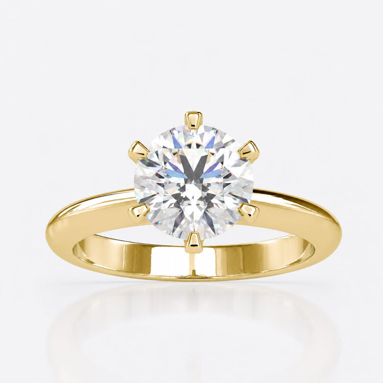 Round Solitaire Engagement Ring Classic 6 Prong Setting