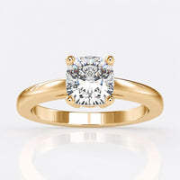 Cushion Cut Lab-Grown Diamond Four Prong Solitaire Ring