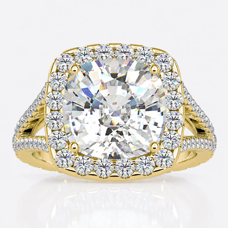 Cushion Cut Halo Engagement Ring