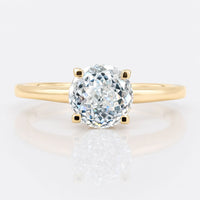 Portuguese Cut Colourless Moissanite Solitaire Ring 1 CT