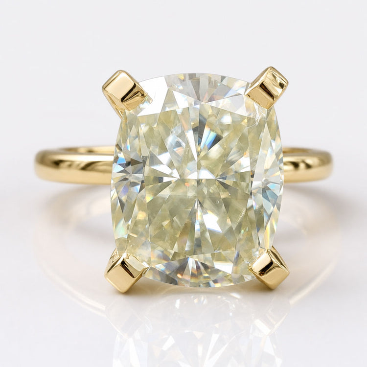 8.06 CT Cushion Cut Comfort-Fit Solitaire Moissanite Engagement Ring