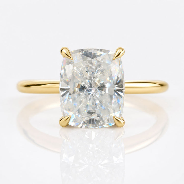 Elongated Cushion Cut Moissanite Solitaire Ring 4.4 CT