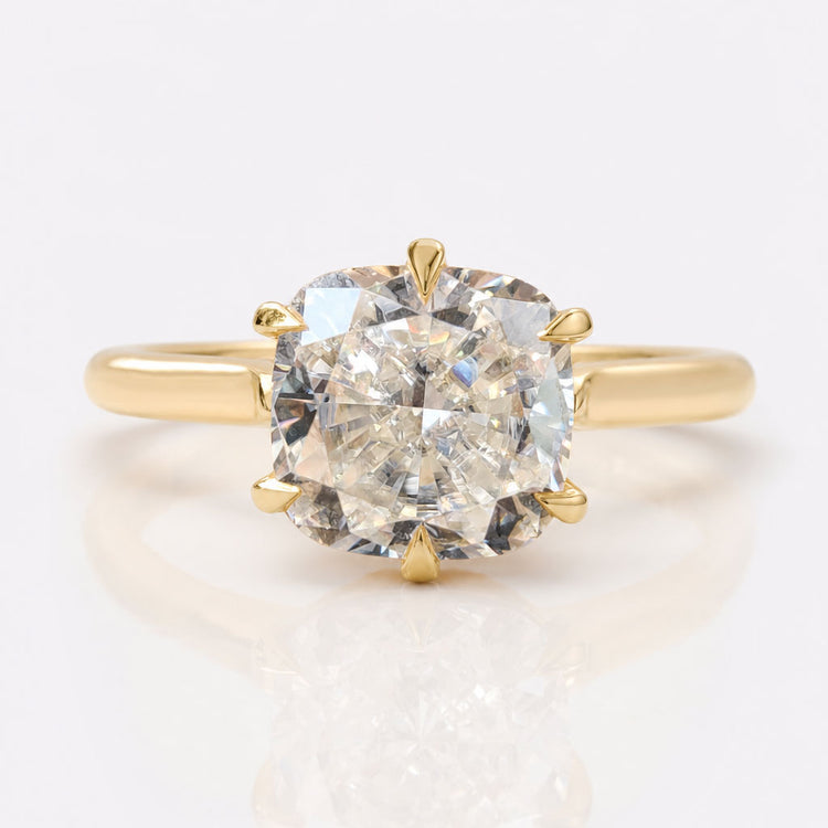 2.59 CT Cushion Cut Six Prongs Moissanite Solitaire Ring