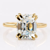 2.29 CT Elongated Cushion OEC Cathedral Set Moissanite Solitaire Ring