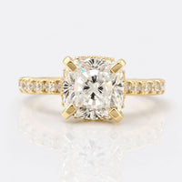 2.27 TCW Cushion Brilliant Cut Hidden Halo Pavé Moissanite Wedding Ring