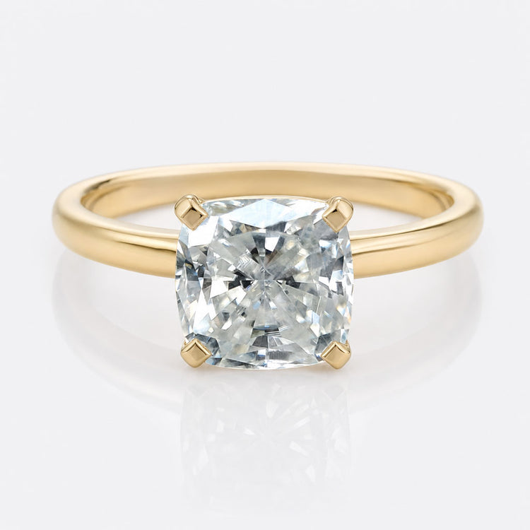 Cushion Cut Moissanite Solitaire Ring 2.5 CT