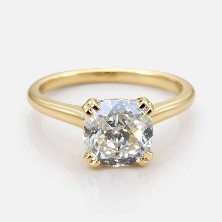 Double Claw Prong 1.63 CT Cushion Divine Solitaire Engagement Ring