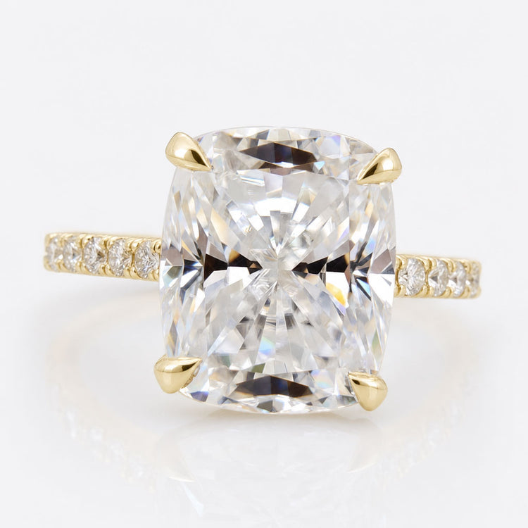 Lovely Heiress Halo 6.16 TCW Cushion Moissanite Engagement Ring