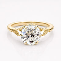 Round Old European Cut Moissanite Vintage Ring 2.1 TCW