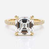 2.67 CT Stunning Asscher step Cut Colorless Moissanite Engagement Ring
