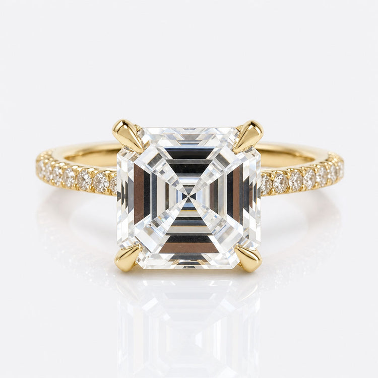 2.67 CT Stunning Asscher step Cut Colorless Moissanite Engagement Ring