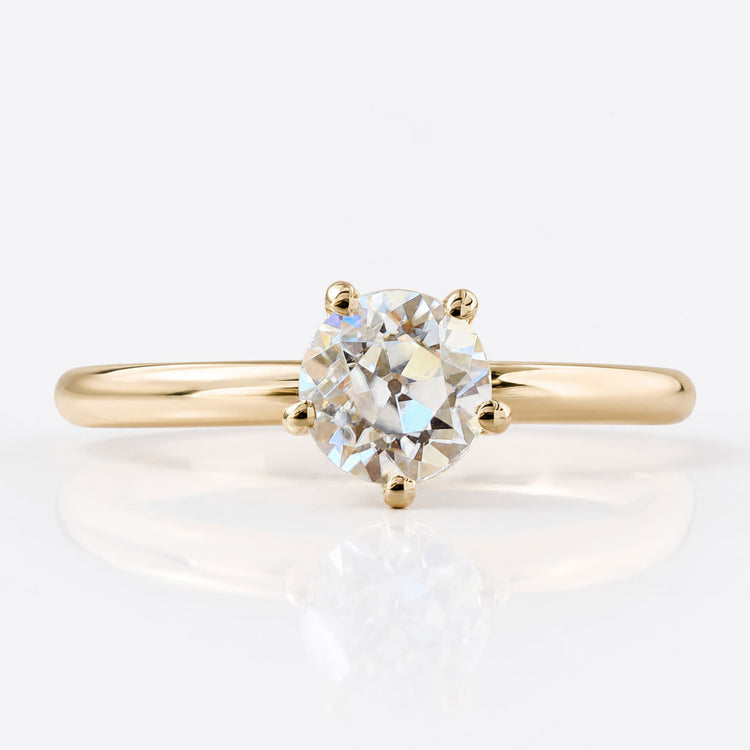 0.52 CT Round OEC Cut Colourless Moissanite Solitaire Ring