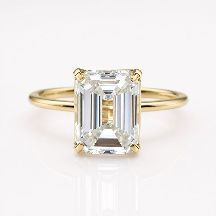 Emerald Cut Moissanite Solitaire Ring 2.9 CT