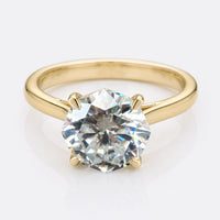 Octagon Cut Moissanite Cathedral Set Solitaire Ring 2.19 CT