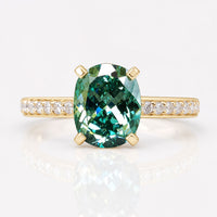 Amazing Looking Cushion Divine Pave Set Moissanite Engagement Ring