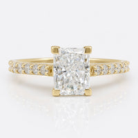 1.78 CT Radiant Crossover Trellis Pave Moissanite Engagement Ring