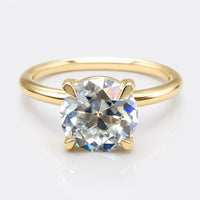 Claw Prong Basket Setting Round OEC Cut Colorless Moissanite Engagement Ring