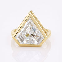 Antique Diamond Cut Moissanite Bezel Solitaire Ring 7.5 CT