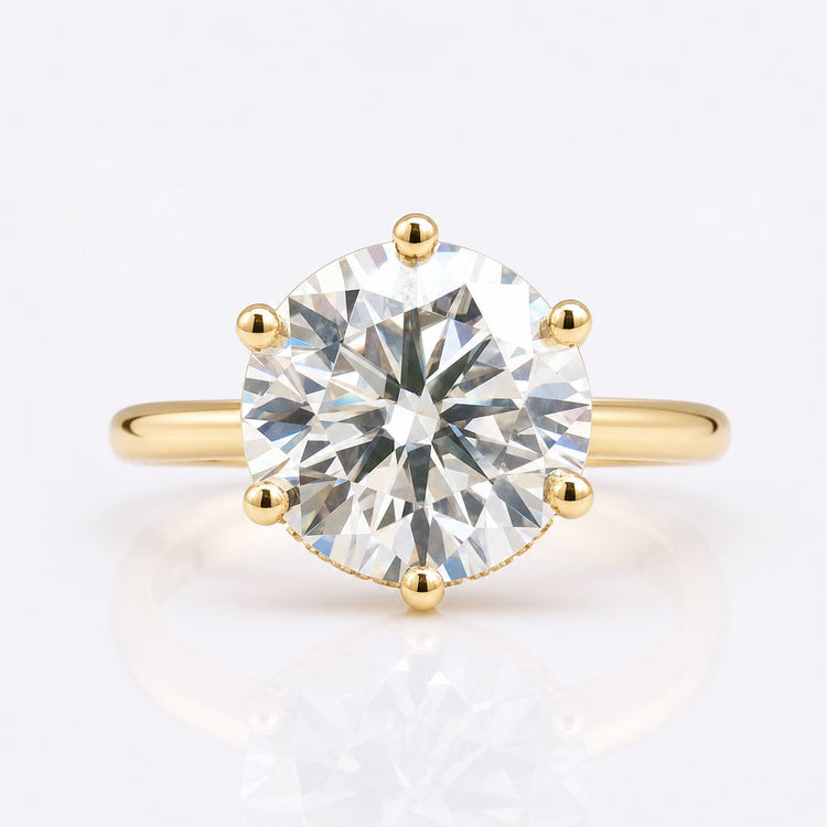 Euro Shank Micro Pave 5.05 CT Round Brilliant Cut Halo Engagement Ring
