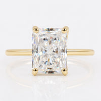 2.01 CT Radiant Cut Moissanite Simple Solitaire Engagement Ring