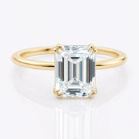 Emerald Step Cut Moissanite Solitaire Ring 2.4 CT