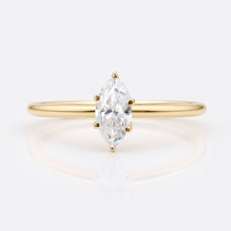 Marquise Cut Moissanite Classic Comfort Fit Ring