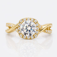 Round Brilliant Cut Moissanite Halo Ring 1.4 TCW