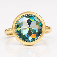 A Timeless and Classic Solitaire Bezel set 3.43 CT Round Rose Cut Ring