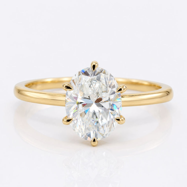Oval Cut Moissanite Knife Edge Solitaire Ring 1.2 CT