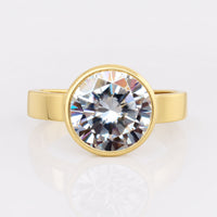 3.47 CT Round Hearts and Arrows Colorless Moissanite Ring