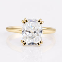 Cathedral Set with Double Claw Prong Set Cushion Cut Engagement Ring