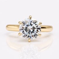 1.96 CT Round Colorless Six Prong Solitaire Engagement Ring