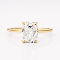 Elongated Cushion Cut Moissanite Hidden Halo Ring 2.0 CT