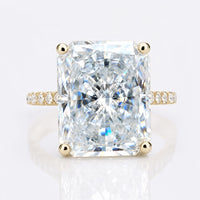 Radiant Cut Moissanite Statement Ring 10.2 CT
