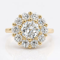 1.12 CT Round OEC Moissanite Endearing Love Grande Halo Engagement Ring
