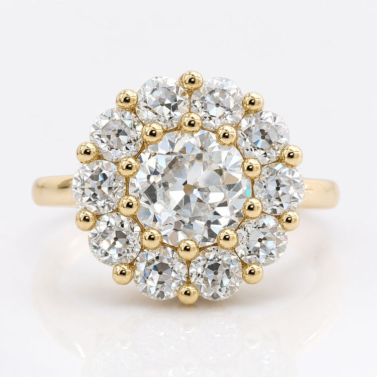 1.12 CT Round OEC Moissanite Endearing Love Grande Halo Engagement Ring