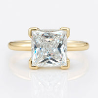 2.68 CT Classic Princess Cut V-Prong Classic Moissanite Solitaire Ring