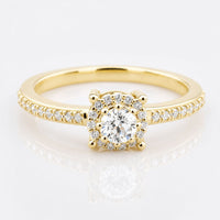 Round Brilliant Moissanite Minimalist Halo Ring