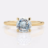 Portuguese Cut Colorless Moissanite Solitaire Ring 1.9 CT