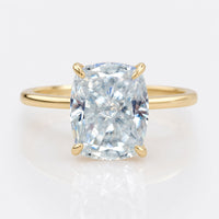 3.94 CT Crushed-Ice Cushion Cut Simple Solitaire Moissanite Engagement Ring