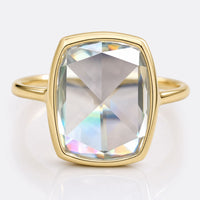 3.91 CT Cushion Rose Cut Bezel Set Solitaire Moissanite Wedding Ring