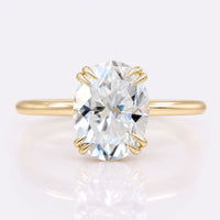 Oval Cut Colourless Moissanite Solitaire Ring 1.6 CT