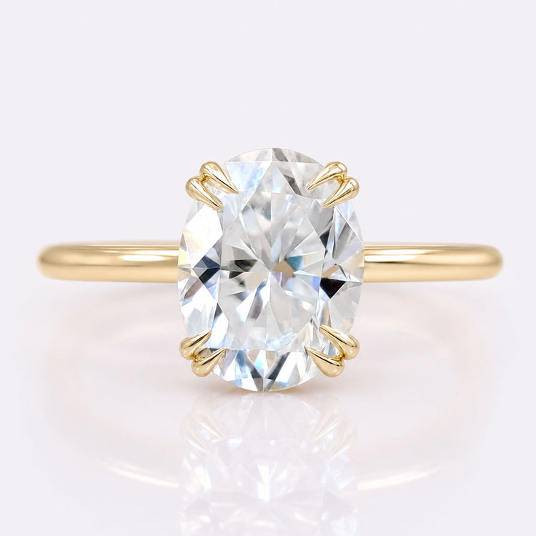 Oval Cut Colourless Moissanite Solitaire Ring 1.6 CT