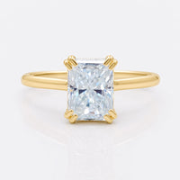 1.36 CT Radiant Cut Classic Cathedral Set Solitaire Moissanite Wedding Ring