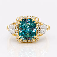 4.09 TCW Cushion Cut Antique Vintage Moissanite Engagement Ring