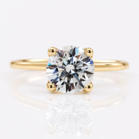 0.97 CT Round Brilliant Cut Four Prong Comfort Fit Moissanite Ring