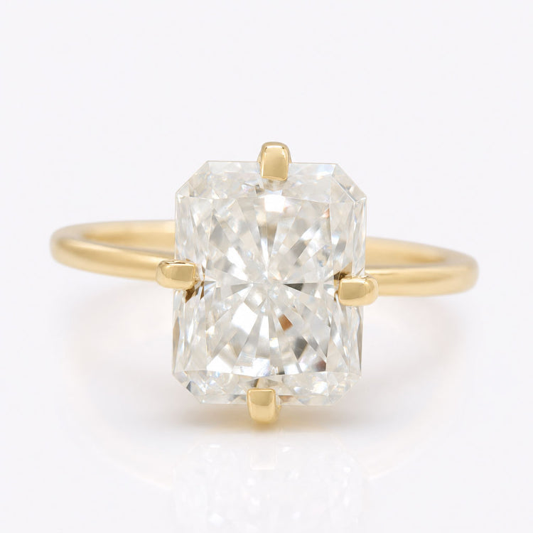 Unique Compass Point Prong 2.73 TW Radiant Cut Solitaire Wedding Ring