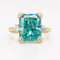 Antique Vintage, 8.90 TCW Radiant Brilliant Cut Moissanite Engagement Ring